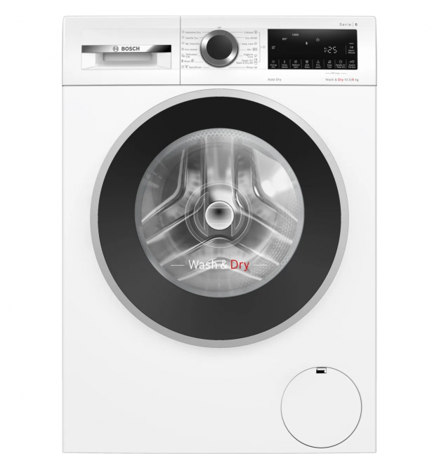 Bosch Стирально-сушильная машина фронтальная, 10.5(6)кг, 1400, A, 60см, дисплей, инвертор, белый