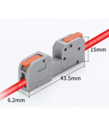 Клема роз&aposємна з натискними затискачами 1-провідна DF-2604D, 1-pin, 250V, 32A, 0.2-4.0mm2, 6.2*43.5*15mm, сіра