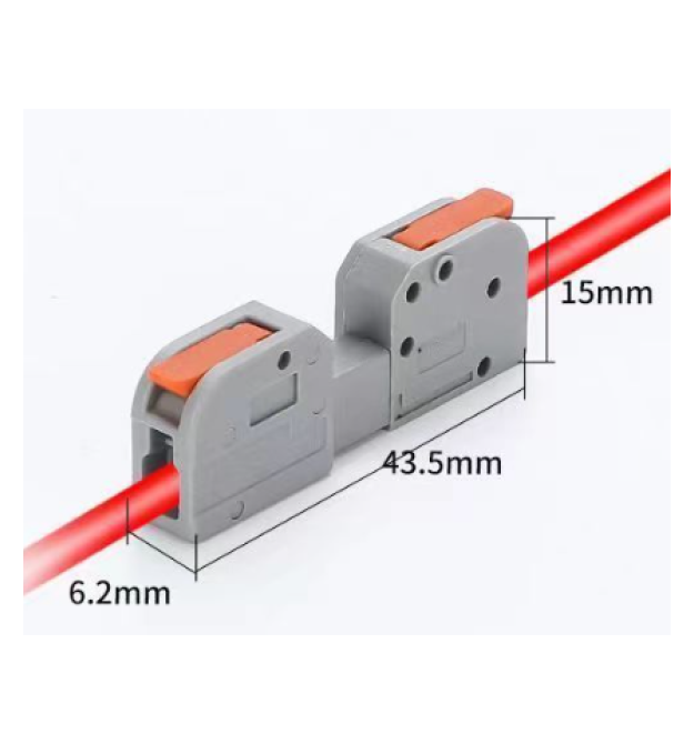 Клема роз&aposємна з натискними затискачами 1-провідна DF-2604D, 1-pin, 250V, 32A, 0.2-4.0mm2, 6.2*43.5*15mm, сіра