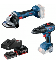 Bosch Набор из двух аккумуляторных инструментов 18В шлифмашина угловая GW