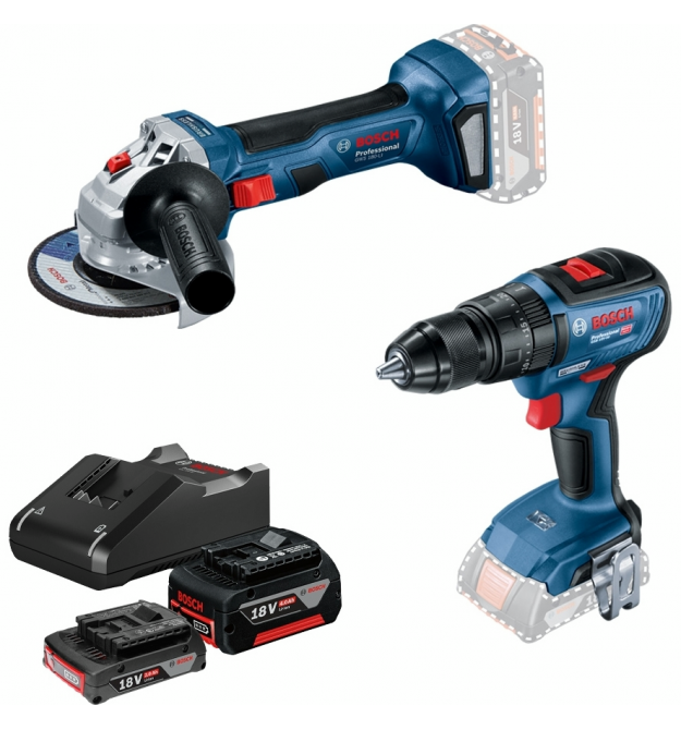 Bosch Набор из двух аккумуляторных инструментов 18В шлифмашина угловая GW