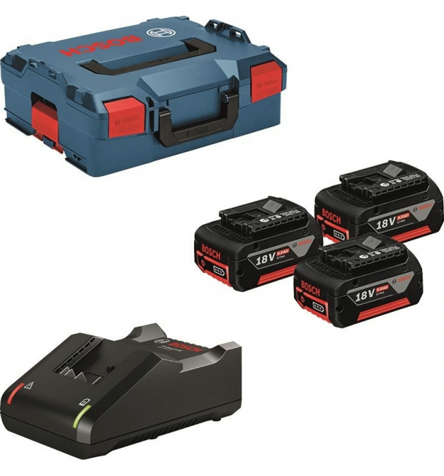 Bosch Набор аккумулятора и зарядного устройства GBA, 3х18В 5А·ч, ЗУ GAL 18V-40 + L-Boxx 136