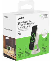 Belkin Зарядное устройство безпроводное 15Вт Stand Magnetic Qi2, белый