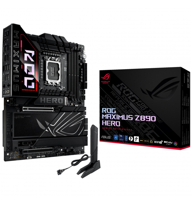 ASUS Материнcкая плата ROG MAXIMUS Z890 HERO s1851 Z890 4xDDR5 M.2 Thunderbolt HDMI Wi-Fi BT ATX