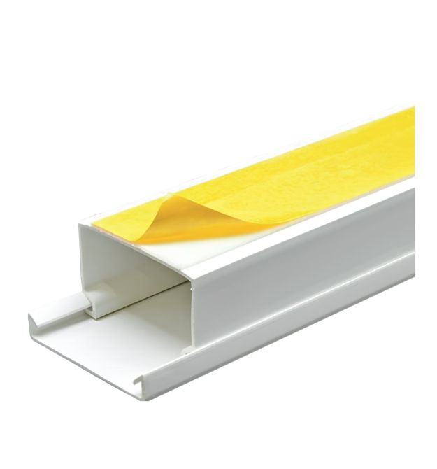 Кабельний канал з подвійним замком, із самоклеючою стрічкою Merlion 16х16х2000мм (10шт упаковка) білий, ціна за упаковку