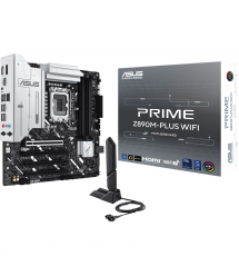 ASUS Материнcкая плата PRIME Z890M-PLUS WIFI s1851 Z890 4xDDR5 M.2 HDMI DP Wi-Fi mATX