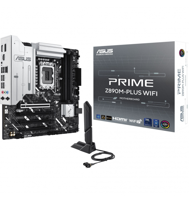 ASUS Материнcкая плата PRIME Z890M-PLUS WIFI s1851 Z890 4xDDR5 M.2 HDMI DP Wi-Fi mATX