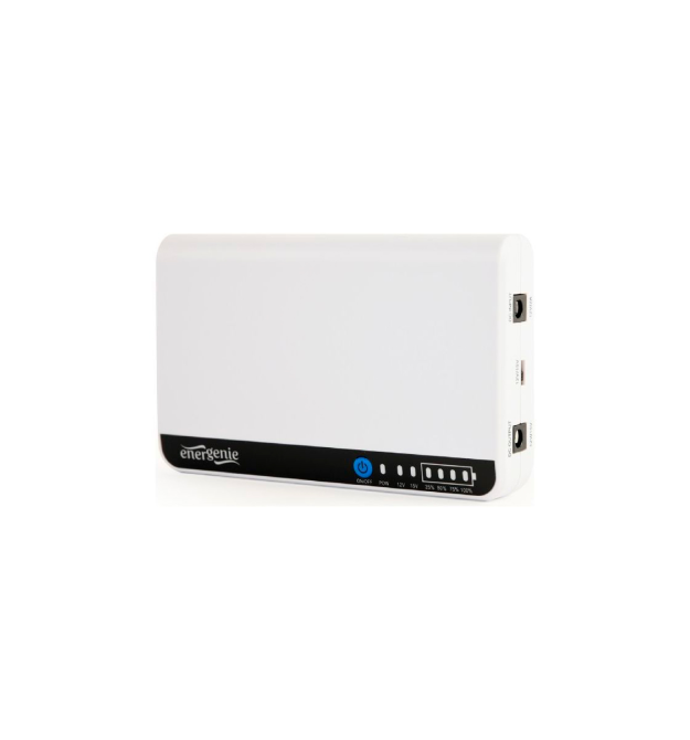ДБЖ для роутера EnerGenie EG-UPS-DC18, 15W, Output: USB-5V, DC12V, POE-12 - 15V, 1 - 1,5A, Li-ion 6600mAh, 160х105х32мм, 270 гра