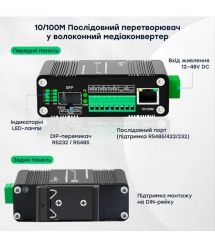 Медіаконвертер E-LINK LNK-IMCRS1100-SFP RS232-RS485-RS422