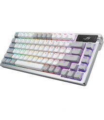 ASUS Клавиатура ROG Azoth 81key, NX Red, USB-A/WL/BT, EN, RGB, белый