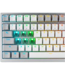 ASUS Клавиатура ROG Azoth 81key, NX Red, USB-A/WL/BT, EN, RGB, белый