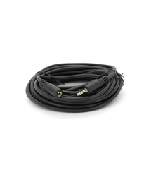 Подовжувач Audio DC3.5 тато-мама 10.0м, Premium GOLD Stereo Jack, (круглий) Black cable, Пакет Q120