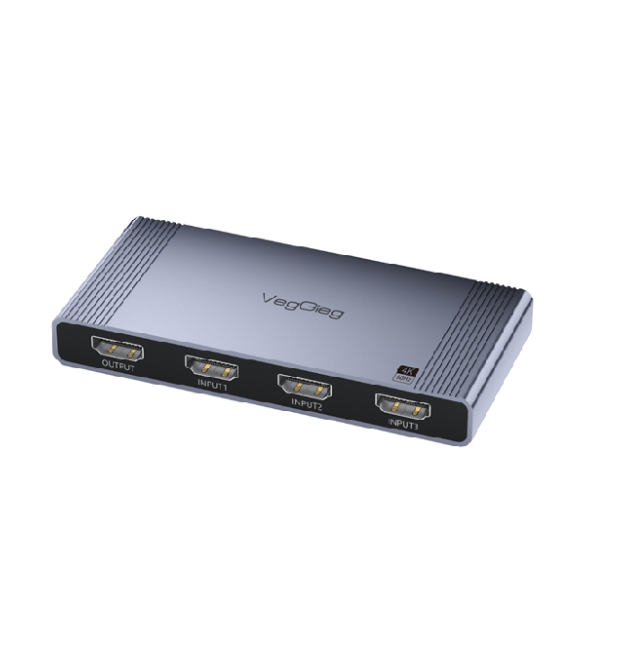 Комутатор VEGGIEG V-HD10 HDMI 1*3, HDTV2.0 4K, Grey, Box