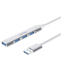 Хаб VEGGIEG V-K301 USB 3.0 на USB 3.0 - 4 порти, 480Mbts, живлення від USB, 0.15m, Silver, Box