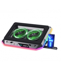 Підставка для ноутбука IceCoorel A5, до17, fan2-125*15 мм 220010% RPM, корпус пластик, 1-USB+1-TYPE C, 420x320x55mm, RGB-11режим