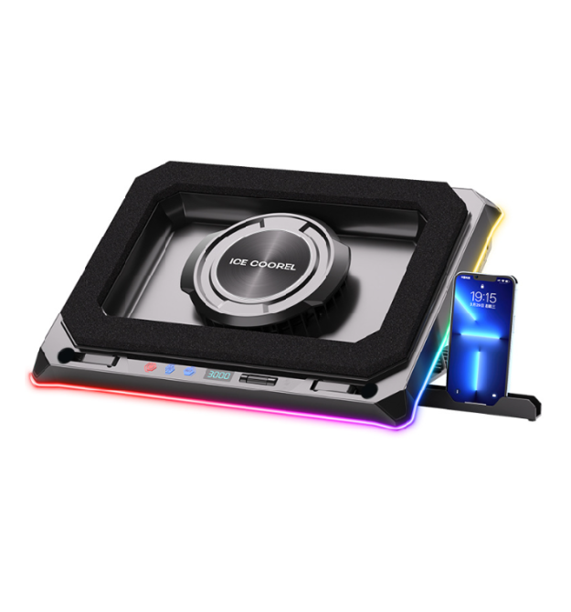Підставка під ноутбук IceCoorel A8, до 17, fan1-135*15 мм 300-3000 RPM, корпус пластик, 4-USB+1-TYPE C+DC, 420x320x55mm, RGB-11