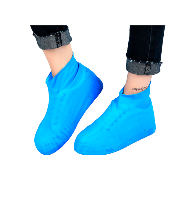 Латексні бахіли від води та бруду, силіконові, р.39-46, сині