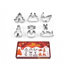 Форми для печива YR1806-27B з нержавіючої сталі (різдвяні) 8 предметів - фігурок, Box
