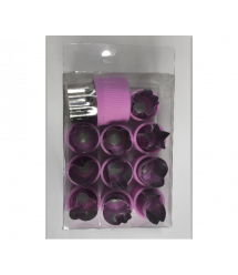 Форми для печива з нержавіючої сталі (із захисним ковпачком) 12 предметів - фігурок, фіолетовий, Blister