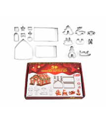 Форми для печива YR1806-29 з нержавіючої сталі (різдвяний будиночок) 18 предметів - фігурок, Box