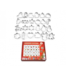 Форми для печива YR2205-3 з нержавіючої сталі (різдвяні) 24 предмети - фігурки, Box