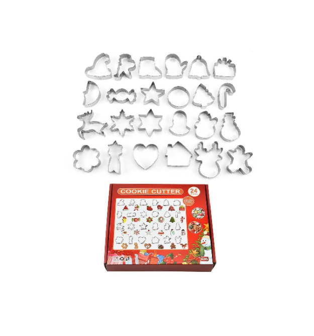 Форми для печива YR2205-3 з нержавіючої сталі (різдвяні) 24 предмети - фігурки, Box