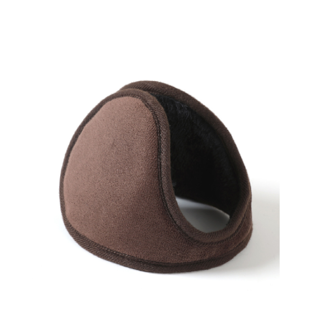 Зимові теплі амбушюри - навушники, плюш - оксамит, коричневий