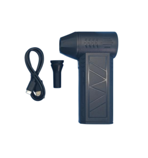 Ручний портативний турбовентилятор компресор ZY7400-SE - PRO, 130000RPM, 52m - s, 51-60дБ, літієва батарея 4000 мА, 326г,70*45*1