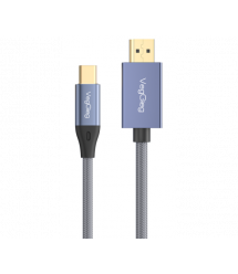 Кабель VEGGIEG V-Z637 Type-C (папа) - Display Port(папа), 8K, 2м, Black-gray