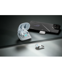 ASUS Гарнитура ROG Cetra True Wireless SpeedNova, ANC, BT/WL, RGB, белый