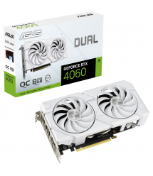ASUS Видеокарта GeForce RTX 4060 8GB GDDR6 DUAL OC EVO белый DUAL-RTX4060-O8G-EVO-WHITE