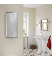 Ariston Водонагреватель электр. плоский слим VELIS TECH 100 EU, 100л, 2*1,5кВт, ун. монтаж, электр. упр-ние, B, Италия, Серый