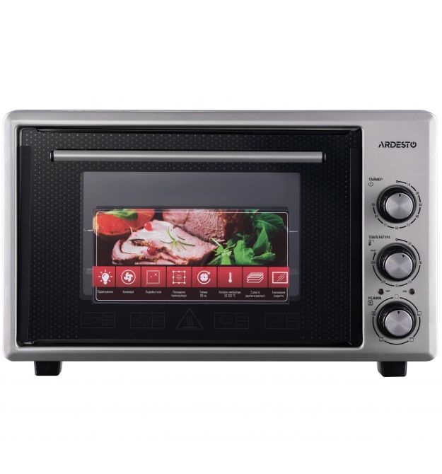 ARDESTO Электрическая мини-печь MEO-S40FGG - 1300Вт/40 л./конвекция/таймер/двойное стекло/серая