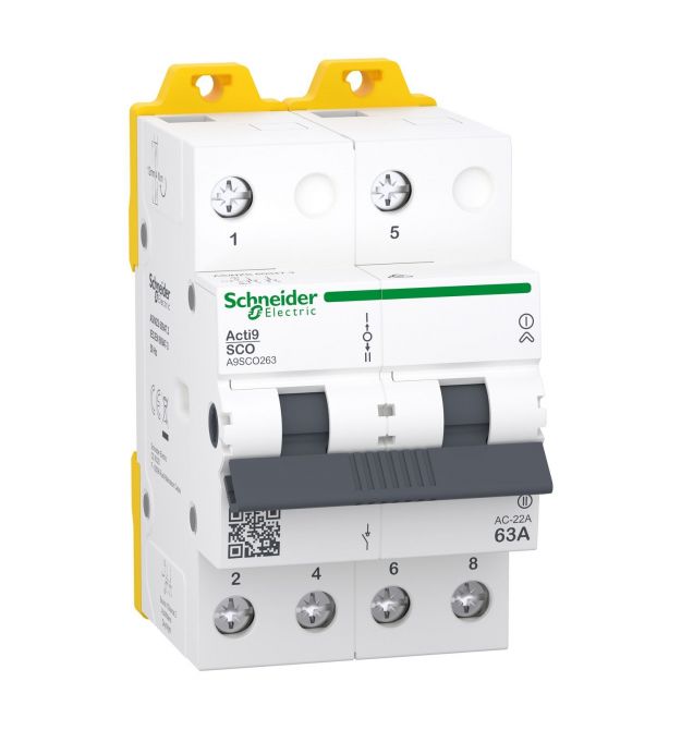 Перемикач навантаження трипозиційний 1-0-2 iSSW Acti9 2P 63A 415B (A9SCO263)