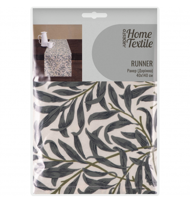 ARDESTO Раннер Leaves 40х140см, 90% полиэстер, 10% хлопок