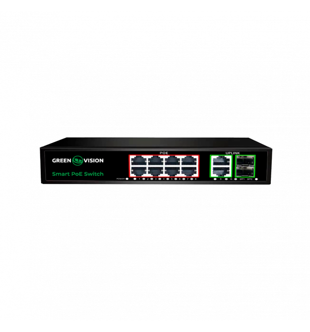Коммутатор сетевой POE GV-021-D-8G+2PG+2SFP