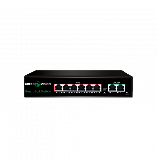 Комутатор мережевий POE GV-020-D-6G+2PG