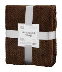ARDESTO Плед Jacquard Braid 200х220см, 100% полиэстер, коричневый