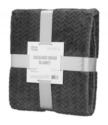 ARDESTO Плед Jacquard Braid 160х200см, 100% полиэстер, серый