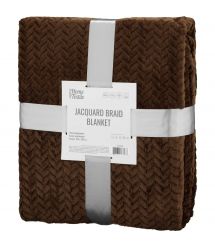 ARDESTO Плед Jacquard Braid 160х200см, 100% полиэстер, коричневый