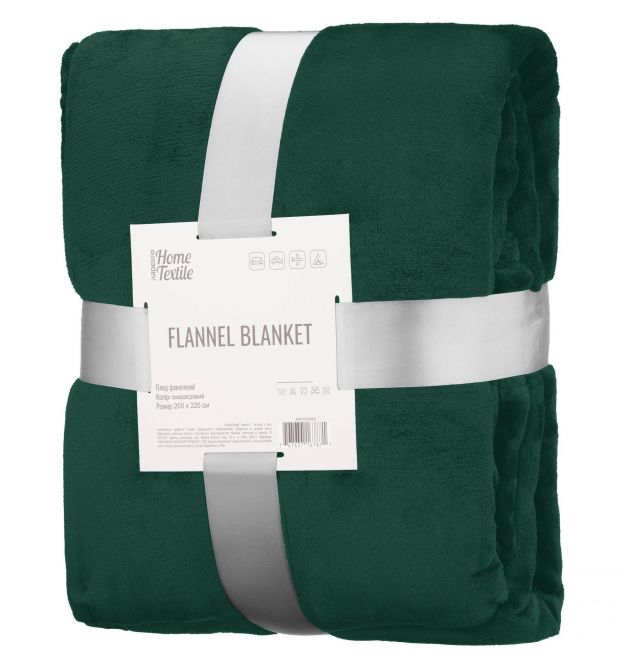 ARDESTO Плед Flannel 200х220см, 100% полиэстер, изумрудный