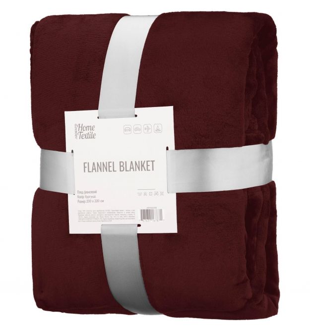 ARDESTO Плед Flannel 200х220см, 100% полиэстер, бургунди