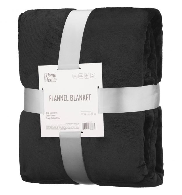 ARDESTO Плед Flannel 160х200см, 100% полиэстер, черный