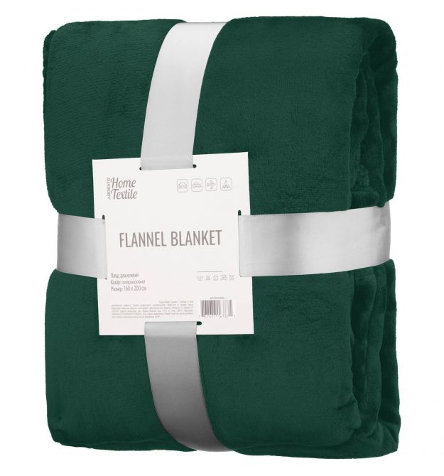 ARDESTO Плед Flannel 160х200см, 100% полиэстер, изумрудный