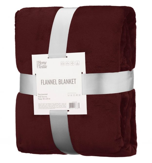 ARDESTO Плед Flannel 160х200см, 100% полиэстер, бургунди