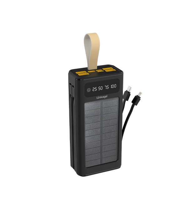 Power bank Linkage LKP-46+Solar 30000mAh, 22.5W, Кабелi Туре-С+Lighting, Black, Box