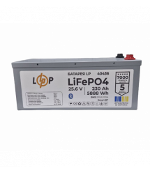 Акумулятор LP LiFePO4 25,6V - 230 Ah (5888Wh) (BMS 200A/100А) метал Smart BT