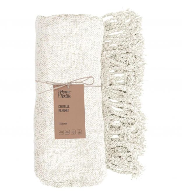 ARDESTO Плед Chenille 140х190см, 100% полиэстер, айвори