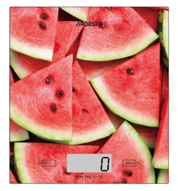 ARDESTO Весы кухонные, 5кг, 2хААА в компл, стекло, белый