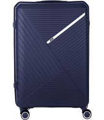 2E Чемодан пластиковый, SIGMA, большой, 4 колеса, тёмно-синий